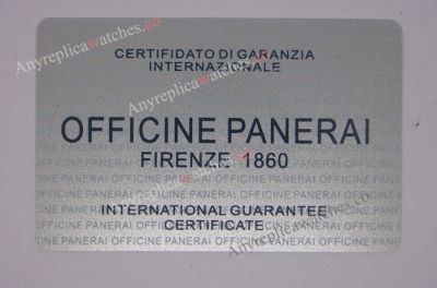 Wholesale Officine Panerai warranty cards - Replica for Sale